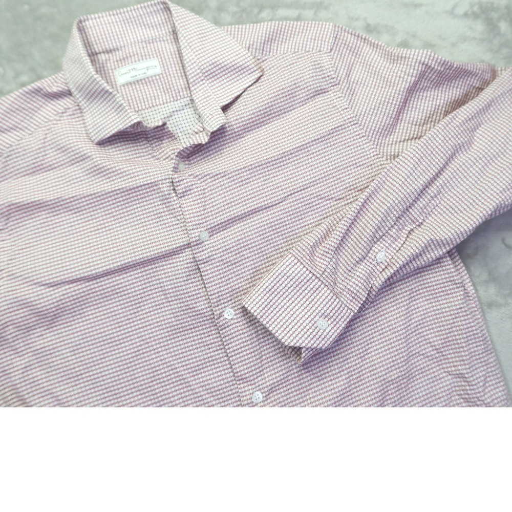 Ernest Hemingway Men's Burgundy White Micro Pattern Button Up Shirt Size M 16/41